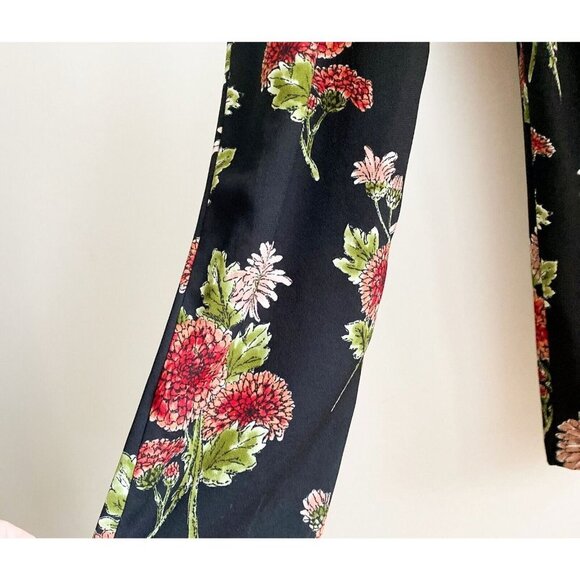 Zara DArk Florals Long Sleeve Jumpsuit S - Picture 10 of 10